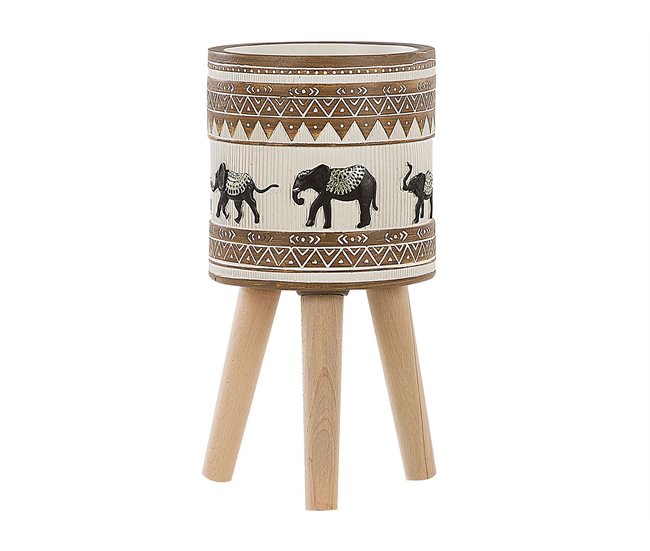 Conforama Soporte para maceta beige/marrón ⌀ 19 cm KOTTES