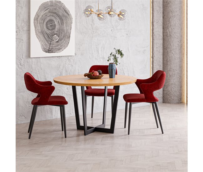 Conforama Soporte Para Mesa De Comedor Kaustinen Acero 72x84x84cm - Negro [en.casa]