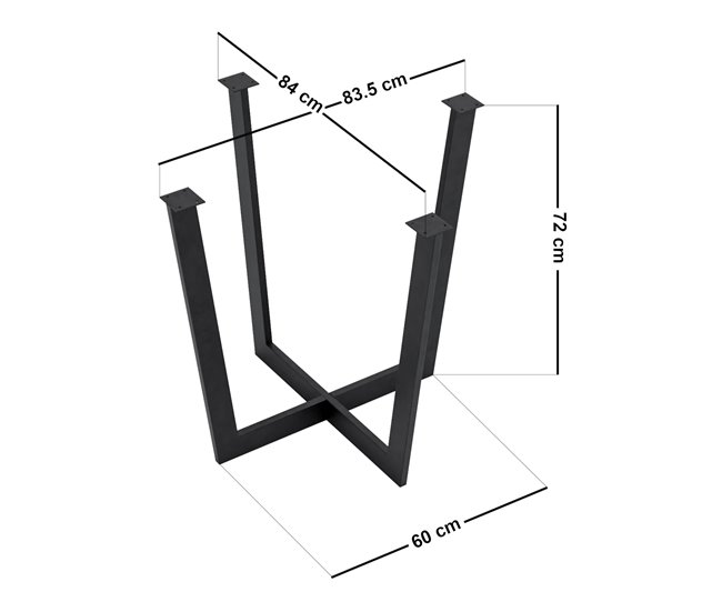 Conforama Soporte Para Mesa De Comedor Kaustinen Acero 72x84x84cm - Negro [en.casa]
