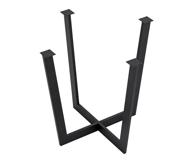 Conforama Soporte para mesa de comedor Kaustinen acero 72x84x84cm - Negro [en.casa]