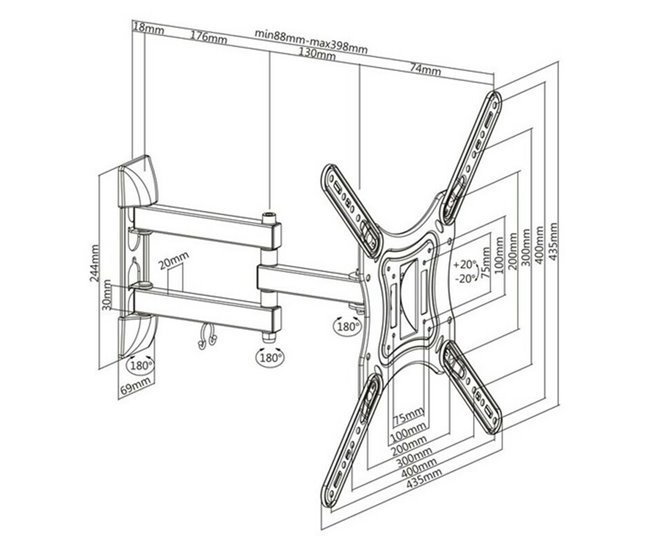 Conforama Soporte TV Con Brazo TooQ LP6055TN-B 23"-55"