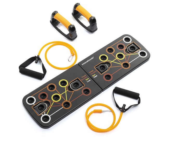 Conforama Tabla de Flexiones Push-Up con Bandas de Resistencia y Guía de Ejercicios Pulsher InnovaGoods