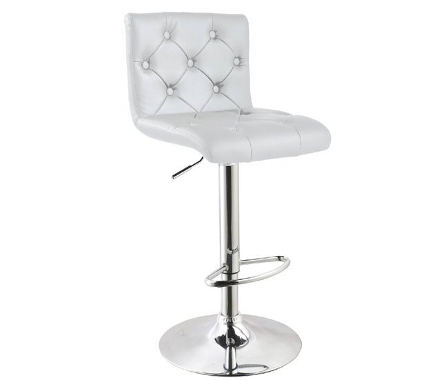 Conforama Taburete ajustable y giratorio FLIP II PU blanco