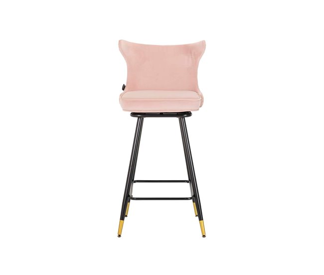 Conforama Taburete Bar Velvet Rosa Clinton 46x53x105 Cm