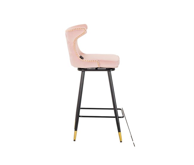 Conforama Taburete Bar Velvet Rosa Clinton 46x53x105 Cm