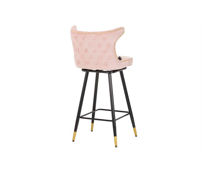 Conforama Taburete Bar Velvet Rosa Clinton 46x53x105 Cm