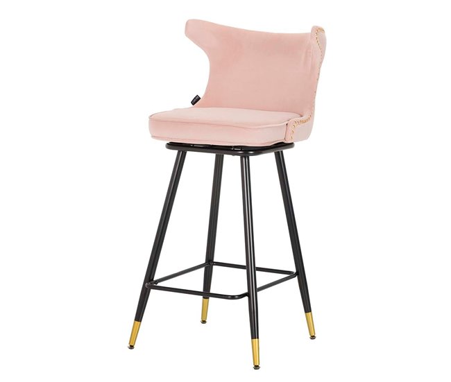 Conforama Taburete Bar Velvet Rosa Clinton 46x53x105 Cm