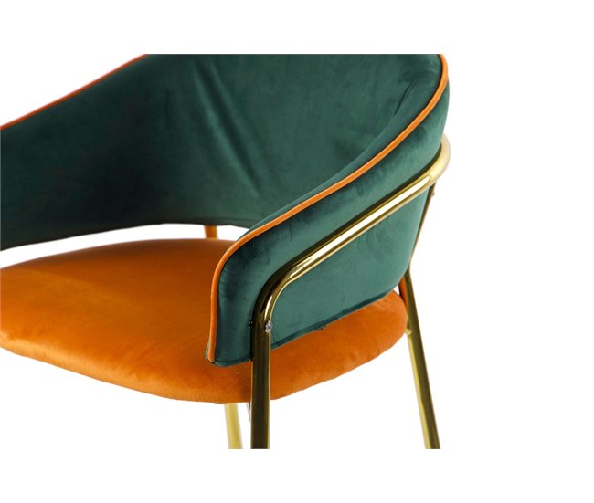 Conforama Taburete Bar Velvet Verde Naranja 53x52x99 Cm