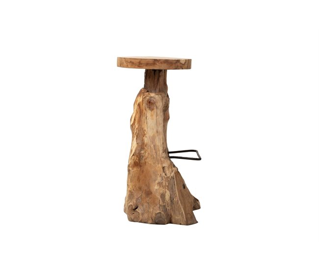 Conforama Taburete Madera Teca Natural Koulova 30x30x75 Cm