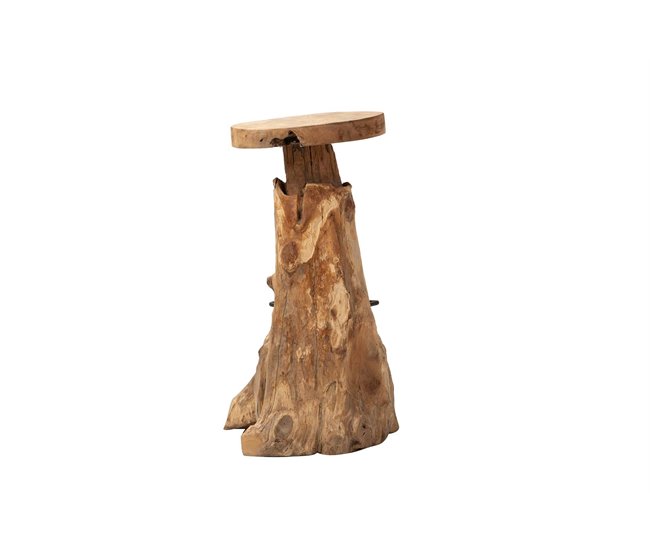 Conforama Taburete Madera Teca Natural Koulova 30x30x75 Cm