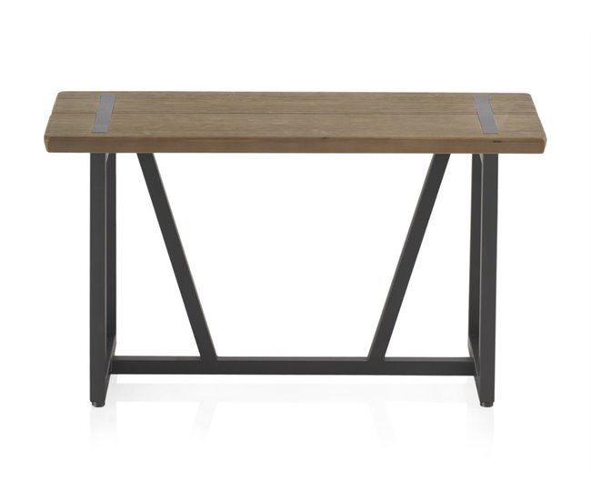 Conforama Taburete Pequeño De Metal Con Asiento De Madera