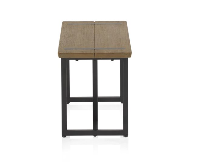 Conforama Taburete Pequeño De Metal Con Asiento De Madera