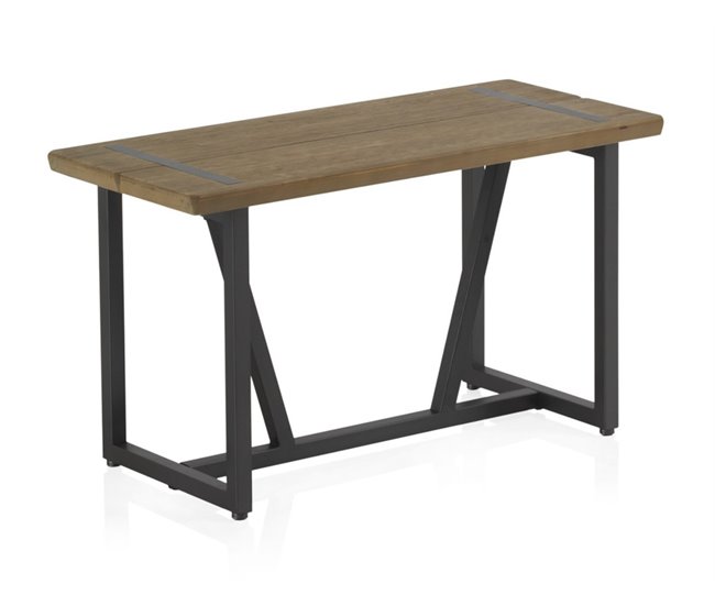 Conforama Taburete Pequeño De Metal Con Asiento De Madera
