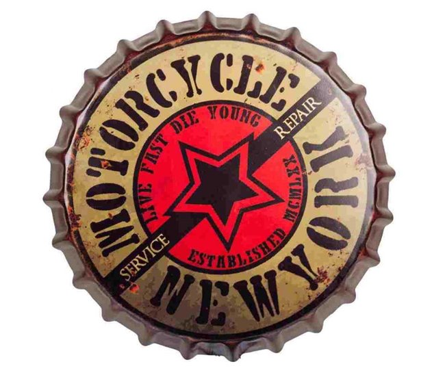 Conforama Taburete Rojo Redondo De Metal Estilo Industrial De 35X46h Cm