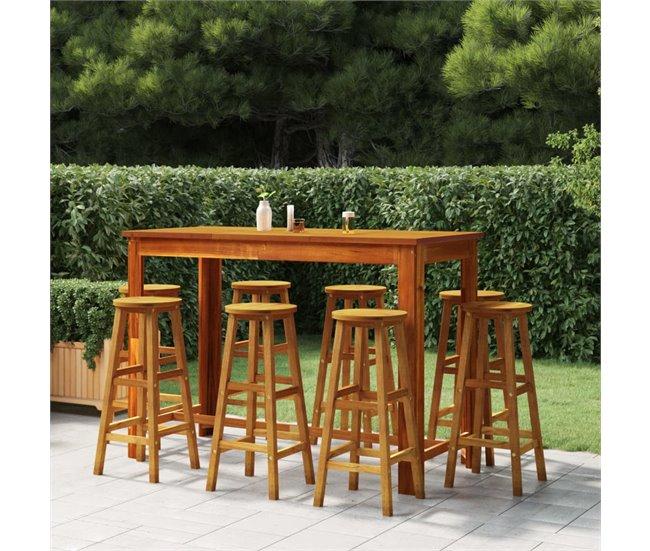 Conforama Taburetes De Barra De Cocina 8 Unidades Madera Maciza Acacia