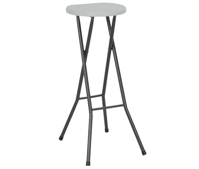 Conforama Taburetes De Jardin Plegables 2 Unidades HDPE Y Acero Blancas