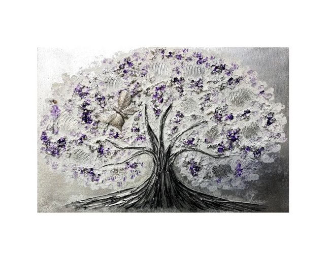 Conforama Tapa contador artesanal Árbol Mariposa Árbol Mariposa - Lila Plata 50 x 36 x 6 cm