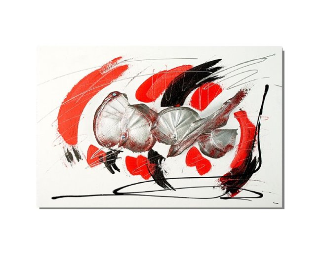 Conforama Tapa contador artesanal Paleta Paleta Rojo - Plata 50 x 36 x 6 cm