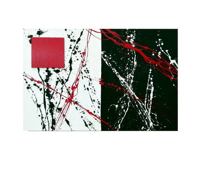Conforama Tapa contador artesanal Splash Splash Rojo - Plata 50 x 36 x 6 cm