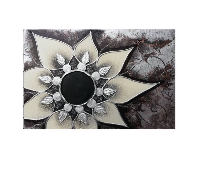 Conforama Tapa contador artesanal Zahra Zahra Marrón - Plata 50 x 36 x 6 cm