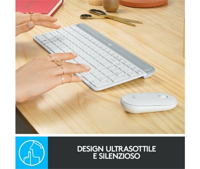 Conforama Teclado Logitech 920-009197 Blanco QWERTY