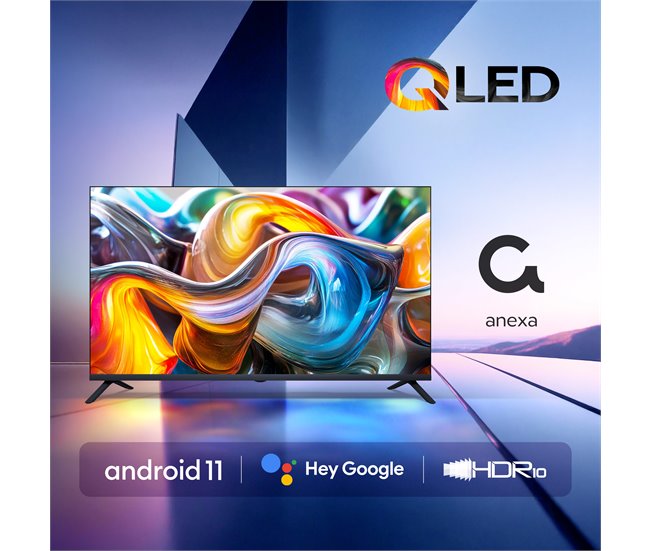 Conforama Televisor Smart TV 40 Pulgadas QLED. Google Official Con Android 11. Televisión TDT-HD - Anexa SMART40C01FGQ
