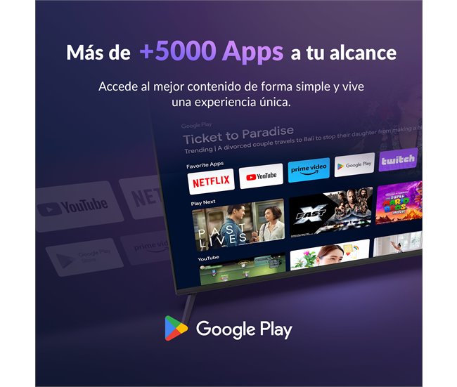 Conforama Televisor Smart TV 43 Pulgadas 4K HDR. Google Official Con Android 11. Televisión TDT-HD - Anexa SMART43C01UG