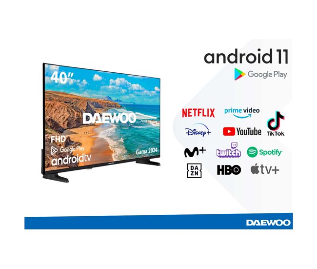 Conforama Televisor Smart TV Daewoo 40DM62FA 40'' Full HD DLED Android 11 E Negro
