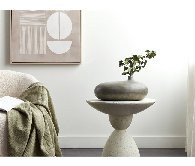 Conforama Terracota Jarrón Decorativo 15 Dorado RAWANG