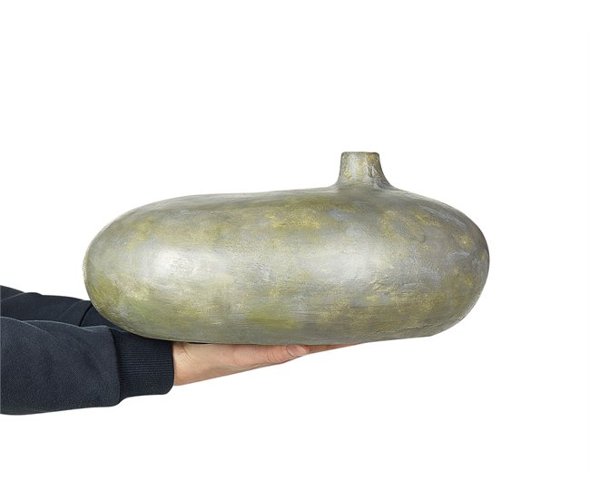 Conforama Terracota Jarrón Decorativo 15 Dorado RAWANG