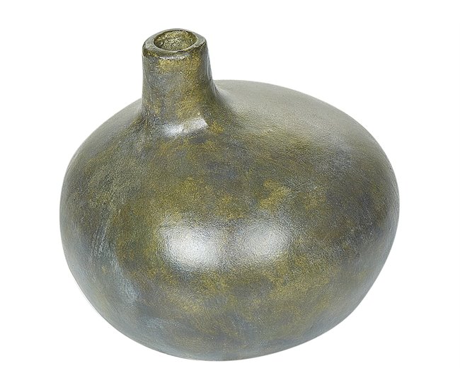 Conforama Terracota Jarrón decorativo 18 Dorado KLANG