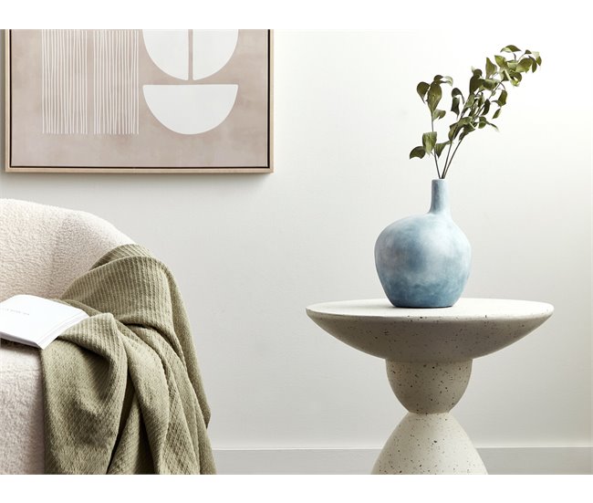 Conforama Terracota Jarrón Decorativo 26 Azul BENTONG