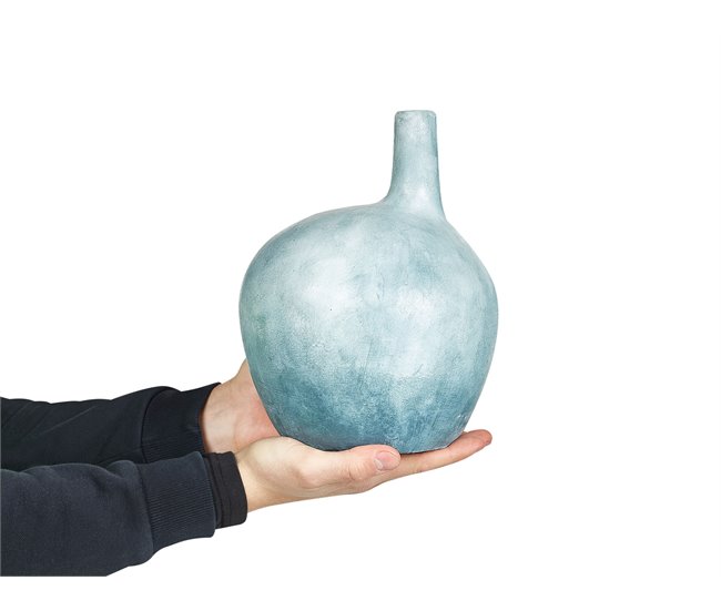 Conforama Terracota Jarrón Decorativo 26 Azul BENTONG