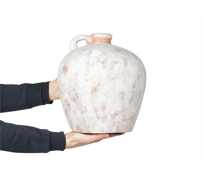 Conforama Terracota Jarrón Decorativo 30 Blanco IPOH