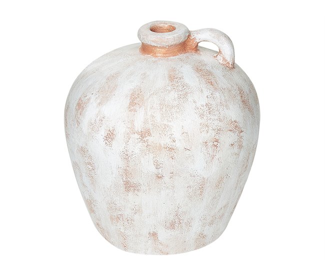 Conforama Terracota Jarrón decorativo 30 Blanco IPOH