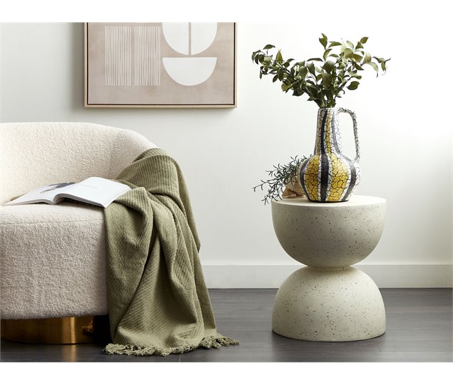 Conforama Terracota Jarrón Decorativo 34 Multicolor Blanco MALAKKA