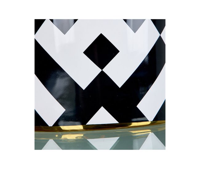 Conforama Tibor Presume De Casa Elayne 17*32*17 Blanco/negro/dorado Cerámica