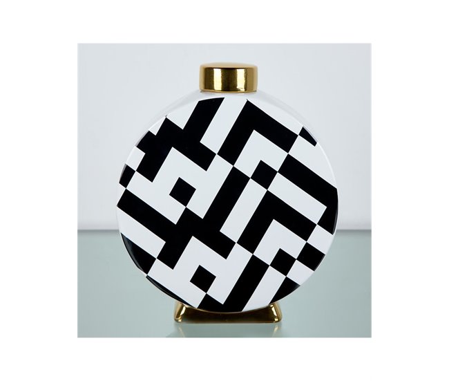 Conforama Tibor Presume De Casa Elayne 24*28*9 Blanco/negro/dorado Cerámica