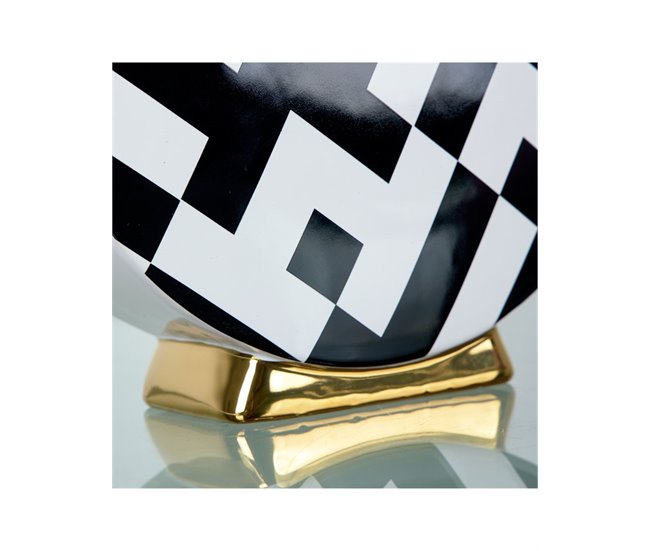 Conforama Tibor Presume De Casa Elayne 24*28*9 Blanco/negro/dorado Cerámica