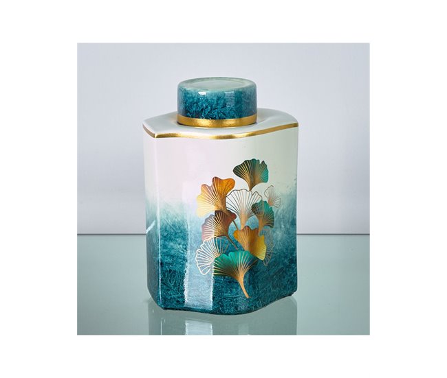 Conforama Tibor Presume De Casa Sylvie 18.5*25.5*16 Azul/blanco/dorado Cerámica