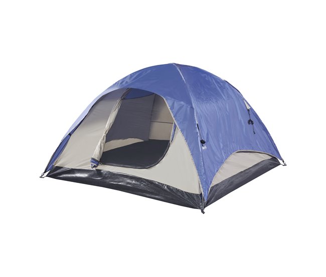 Conforama Tienda de campaña Bergeijk doble techo poliéster 213x213x130 cm - Azul/Beige [pro.tec]