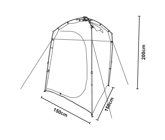 Conforama Tienda De Ducha Ayas Camping Desplegable 150x150x200 Cm - Azul/Gris [pro.tec]