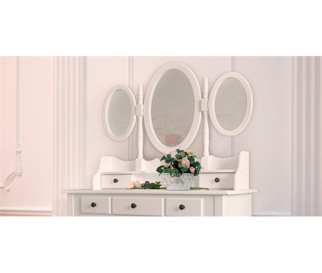 Conforama Tocador Con 7 Cajones 3 Espejos Y Banco NATALIE