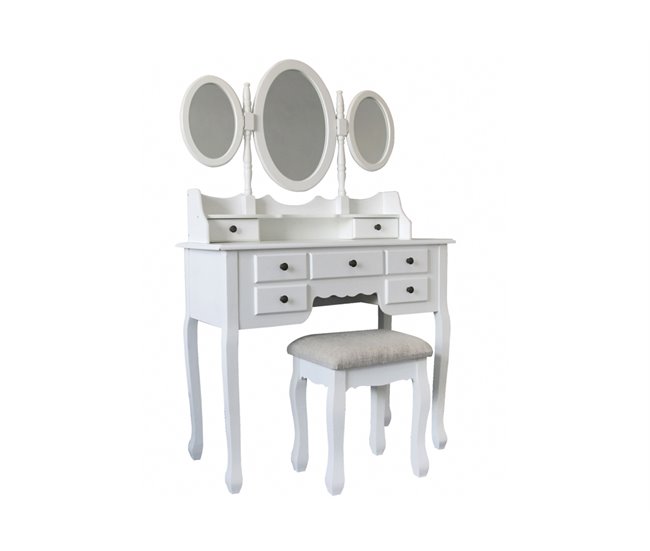 Conforama Tocador Con 7 Cajones 3 Espejos Y Banco NATALIE