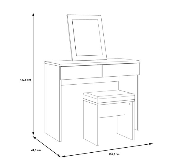 Conforama Tocador VERONA Con 2 Cajones Espejo Y Asiento