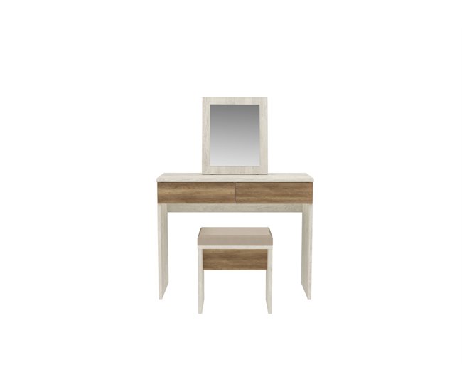 Conforama Tocador VERONA con 2 cajones espejo y asiento