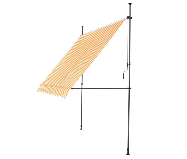 Conforama Toldo Articulado Barras Telescópicas 250 X 120 X 220-309 Cm Amarillo Y Blanco [pro.tec]