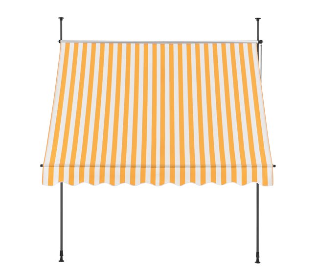Conforama Toldo Articulado Barras Telescópicas 300 X 120 X 220-309 Cm Amarillo Y Blanco [pro.tec]