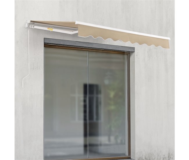 Conforama Toldo Articulado Bitonto Retráctil Manual 300 X 250 Cm Beige [en.casa]