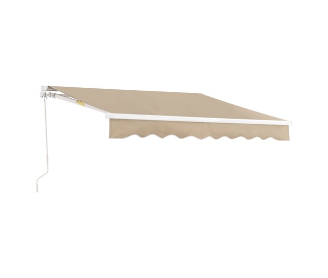Conforama Toldo Articulado Bitonto Retráctil Manual 300 x 250 cm Beige [en.casa]